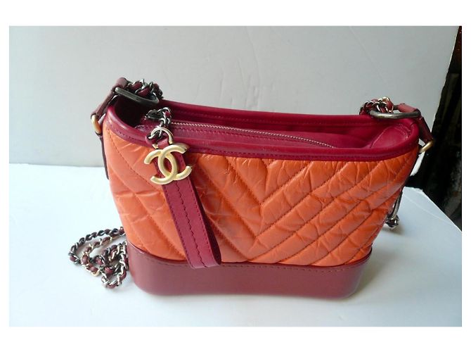CHANEL Bolso Gabrielle piel de becerro naranja - vista 7