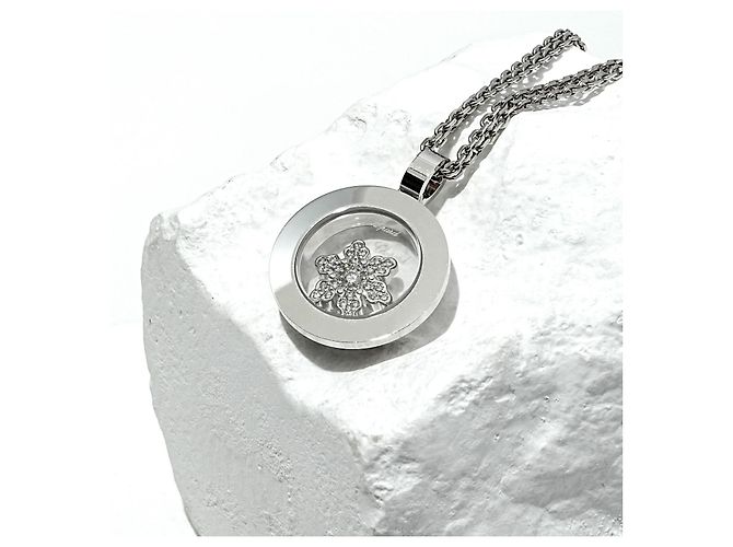 Chopard Happy Diamonds Collier Flocon de Neige Or Blanc 750/18K Full Set - vue 3