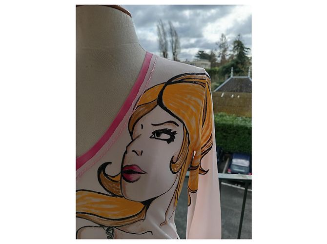 Camiseta Manga Larga Ermanno Scervino Rosa Pálido Ilustrada Multicolor - vista 3