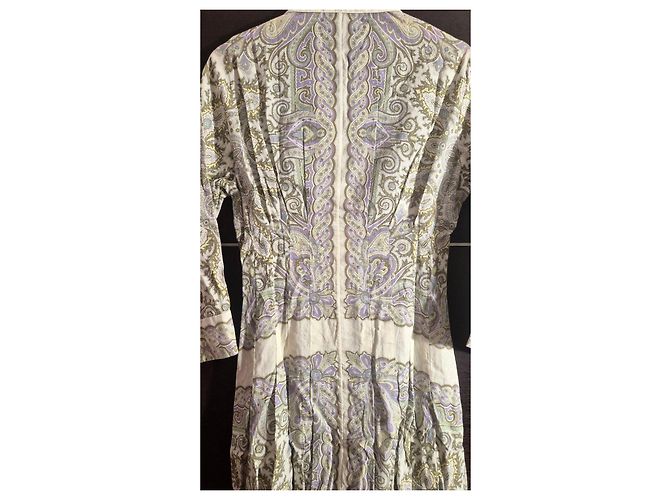 Sandro Abito lungo stampa paisley Bianco Beige Verde Porpora - vista 10