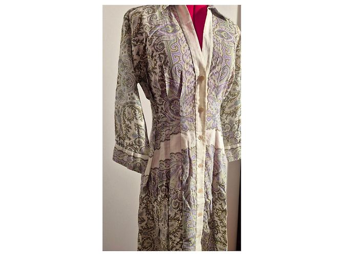 Sandro Abito lungo stampa paisley Bianco Beige Verde Porpora - vista 11