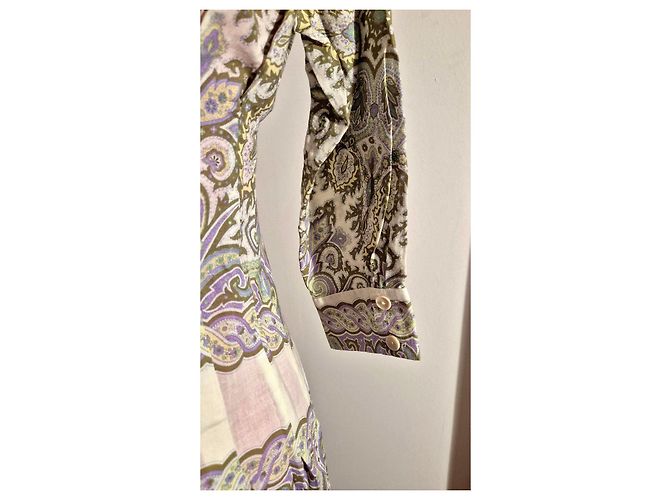 Sandro Abito lungo stampa paisley Bianco Beige Verde Porpora - vista 17