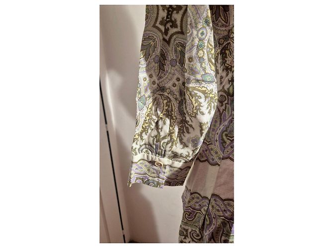 Sandro Abito lungo stampa paisley Bianco Beige Verde Porpora - vista 18