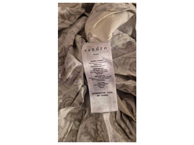 Sandro Abito lungo stampa paisley Bianco Beige Verde Porpora - vista 4