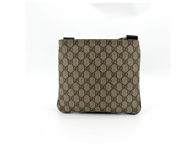 Borsa Messenger Gucci con chiusura a zip in tela GG e pelle Medium Nero - vista 2