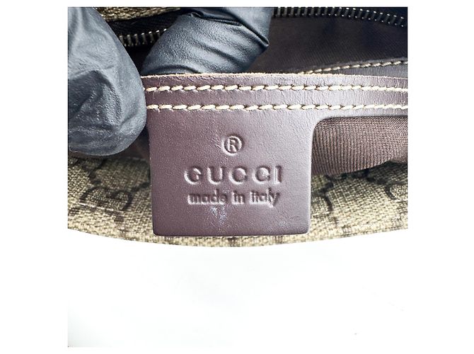 Borsa Messenger Gucci con chiusura a zip in tela GG e pelle Medium Nero - vista 7