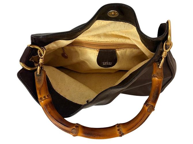 Bolsa Hobo Gucci Bamboo de couro castanho Marrom - vista 10