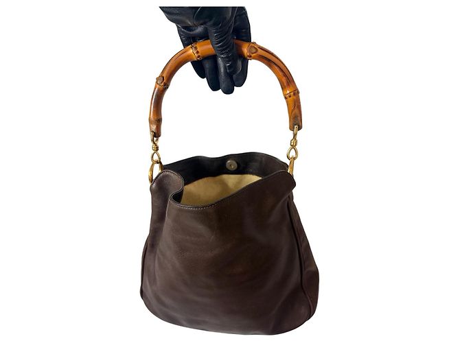 Bolsa Hobo Gucci Bamboo de couro castanho Marrom - vista 5
