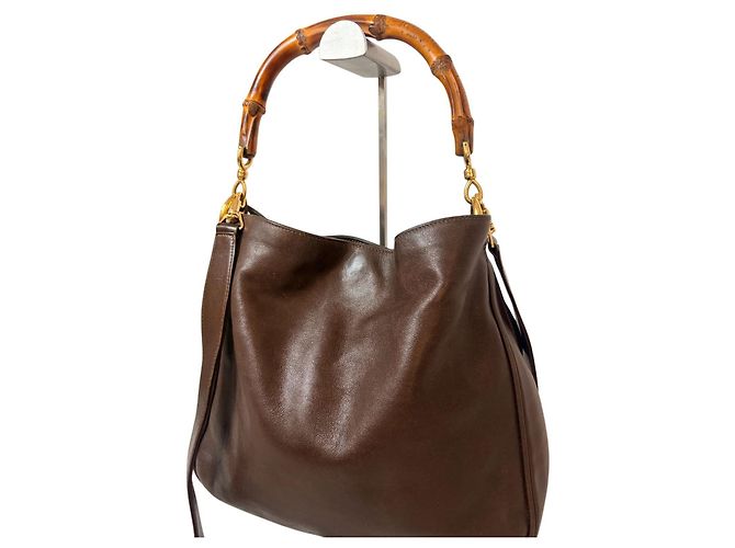 Bolsa Hobo Gucci Bamboo de couro castanho Marrom - vista 7