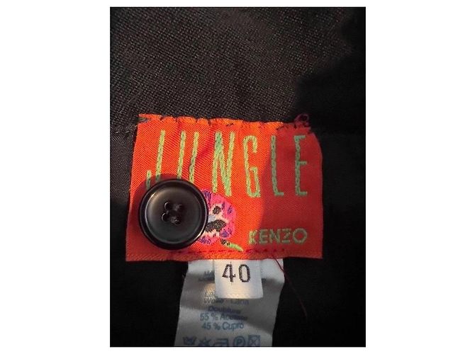 Kenzo Jungle Langer Schwarzer Wollrock - Ansicht 2