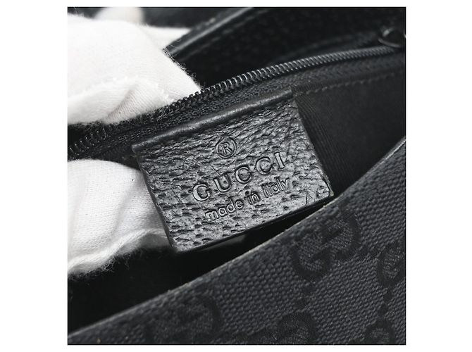 Ceinture Gucci boucle GG Canvas et cuir Small Noir - vue 6