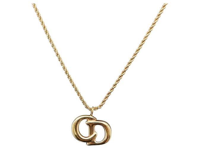 Pendente Christian Dior CD in metallo D'oro - vista 3