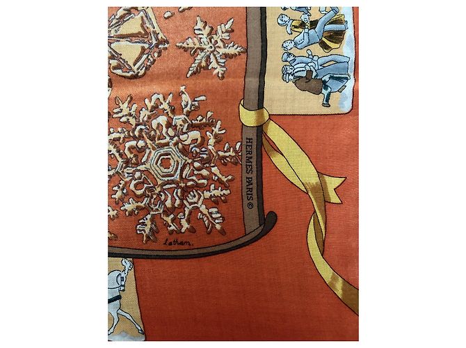 Hermès Pañuelo Neige d'Antan de Cachemira y Seda 90cm Multicolor - vista 4