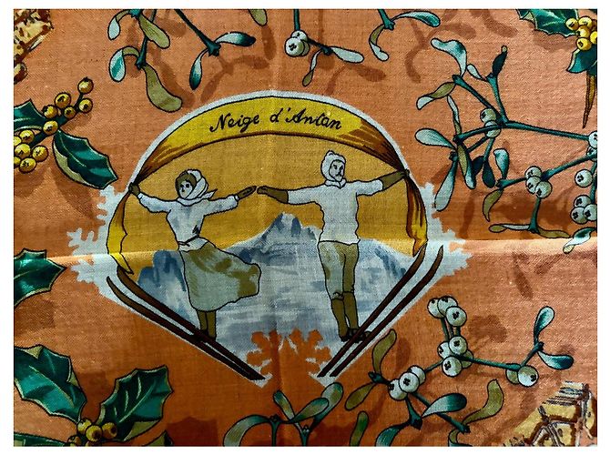 Hermès Pañuelo Neige d'Antan de Cachemira y Seda 90cm Multicolor - vista 6
