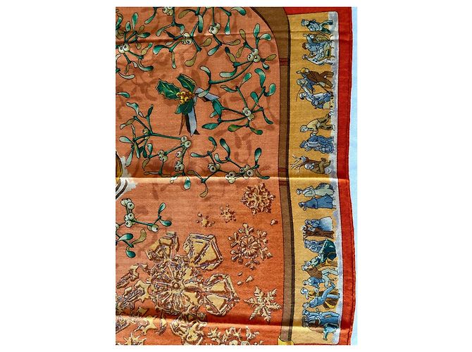 Hermès Pañuelo Neige d'Antan de Cachemira y Seda 90cm Multicolor - vista 7