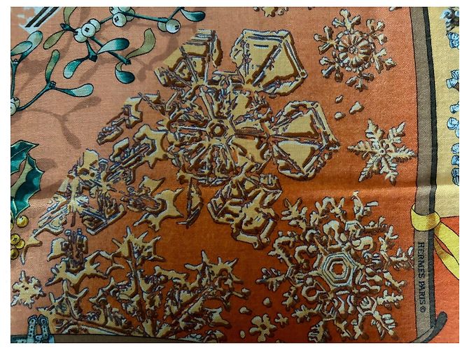 Hermès Pañuelo Neige d'Antan de Cachemira y Seda 90cm Multicolor - vista 9