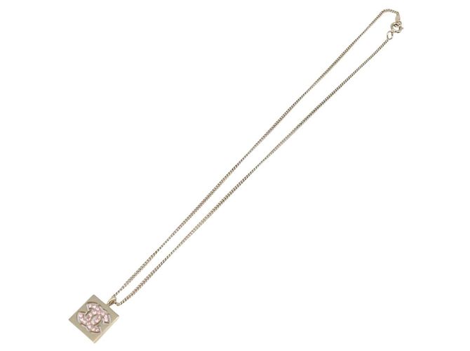 Pingente Chanel Square CC em metal Dourado - vista 2