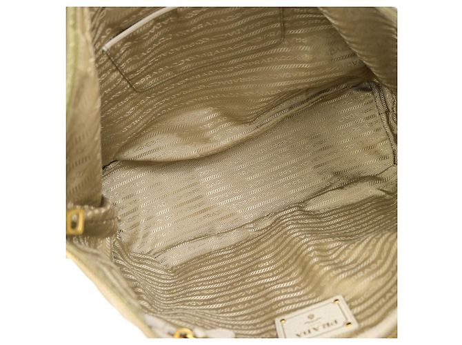 Prada Logo Convertible Shopper Canvas Tall Marrone - vista 5