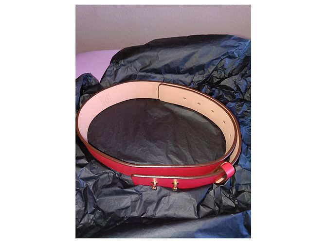 Carolina Herrera Red Leather Logo Belt - view 11