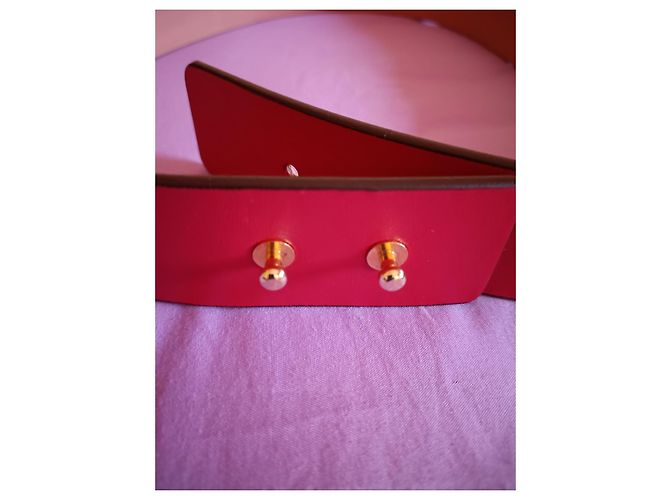 Carolina Herrera Red Leather Logo Belt - view 12