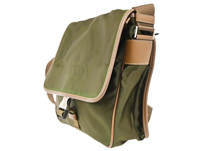 Prada Logo Buckle Messenger Nylon Khaki - view 3