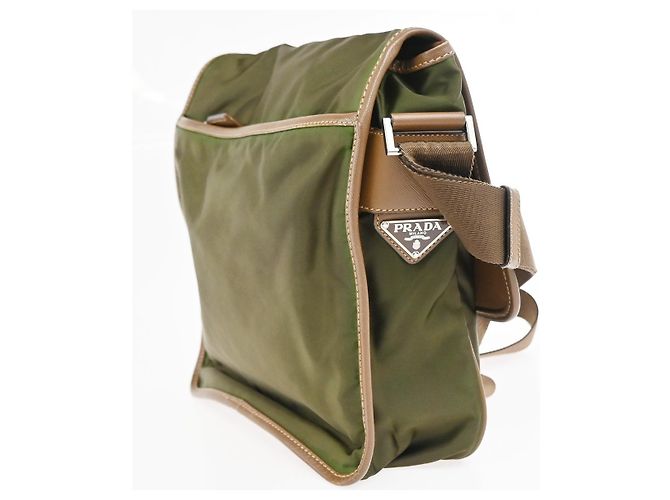 Prada Logo Buckle Messenger Nylon Khaki - view 4