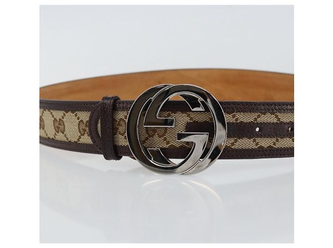 Gucci Interlocking G Gürtel GG Canvas Wide Beige - Ansicht 5