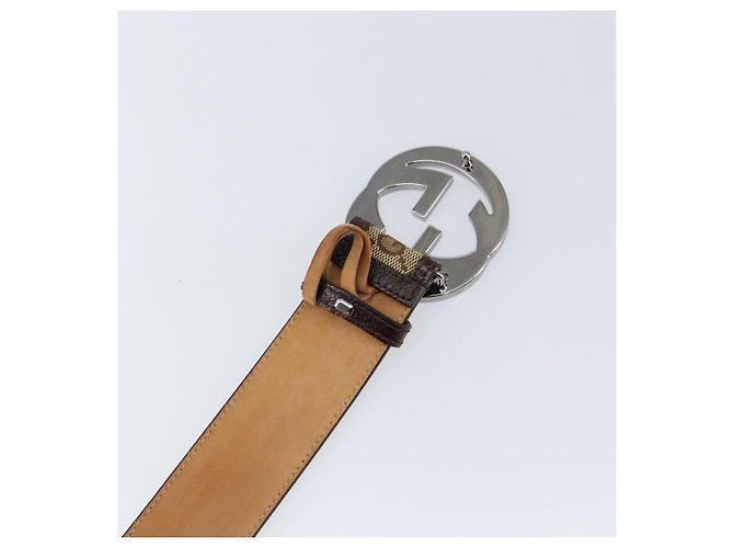 Gucci Interlocking G Gürtel GG Canvas Wide Beige - Ansicht 7