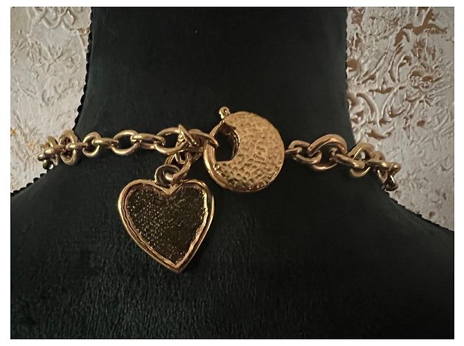 Collana Yves Saint Laurent Gioco di Carte Multicolore Rosso Verde Arancione Gold hardware - vista 3