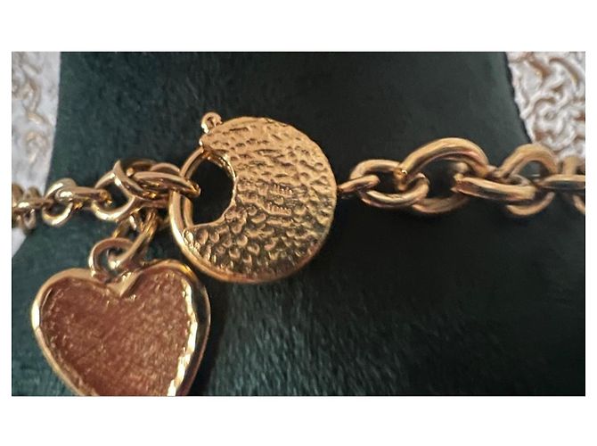 Collana Yves Saint Laurent Gioco di Carte Multicolore Rosso Verde Arancione Gold hardware - vista 4