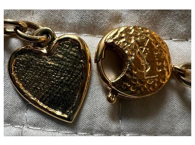 Collana Yves Saint Laurent Gioco di Carte Multicolore Rosso Verde Arancione Gold hardware - vista 5