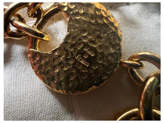 Collana Yves Saint Laurent Gioco di Carte Multicolore Rosso Verde Arancione Gold hardware - vista 8