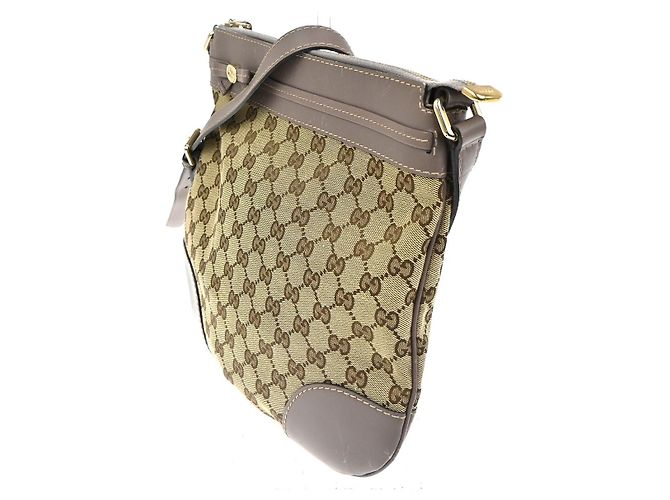 Gucci Mayfair Messenger GG Canvas and Leather Bege - vista 3