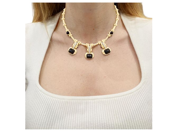 Autre Marque Collana in oro giallo, ematite pain de sucre, rubini e diamanti. - vista 5