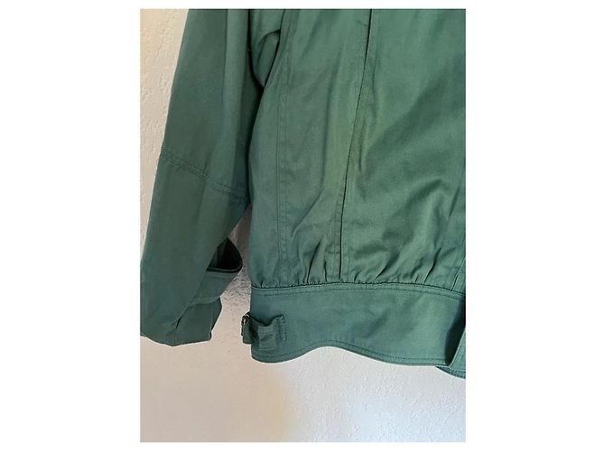 Chaqueta Burberry de algodón verde con logo ecuestre - vista 4