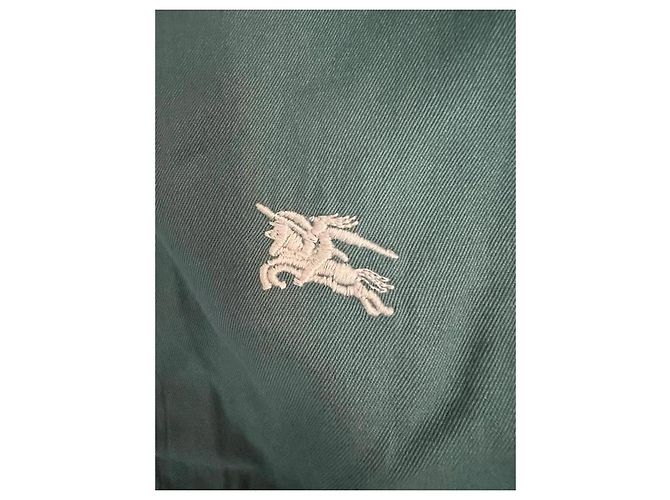 Chaqueta Burberry de algodón verde con logo ecuestre - vista 8