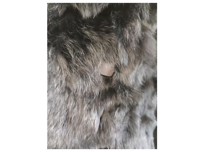 Autre Marque Abrigo de piel de conejo negro para mujer - vista 4