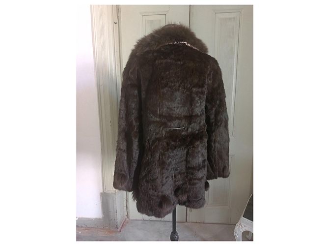 Autre Marque Brown Rabbit Fur Coat - view 2
