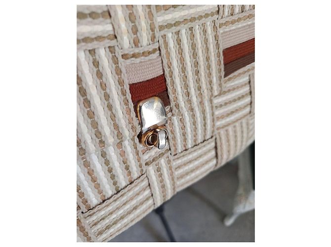 Autre Marque Borsa a mano in corda intrecciata e pelle Marrone Beige Marrone scuro - vista 6