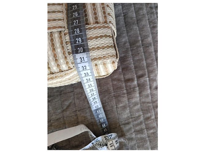Autre Marque Borsa a mano in corda intrecciata e pelle Marrone Beige Marrone scuro - vista 8