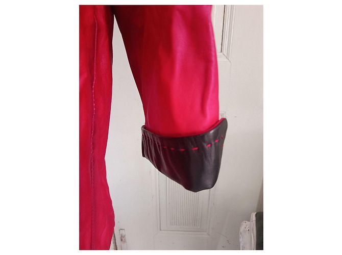 Autre Marque Vera Pelle Abrigo de cuero rojo Roja - vista 4