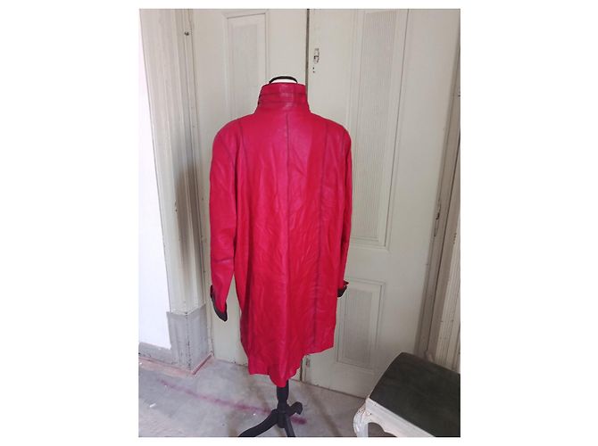 Autre Marque Vera Pelle Abrigo de cuero rojo Roja - vista 6