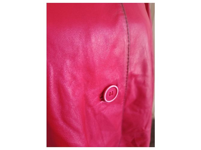 Autre Marque Vera Pelle Abrigo de cuero rojo Roja - vista 8