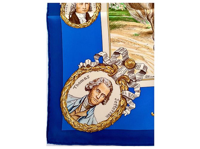Hermès Carré in seta 90cm Le Marquis de Lafayette Oliver Kermit 2007 Multicolore - vista 2