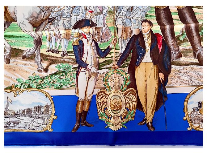 Hermès Carré in seta 90cm Le Marquis de Lafayette Oliver Kermit 2007 Multicolore - vista 3