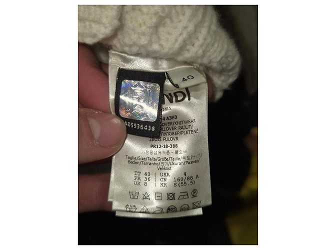 Fendi Rollkragenpullover aus Wolle und Kaschmir, weiß, NWOT Sz.40, gebraucht - Ansicht 5