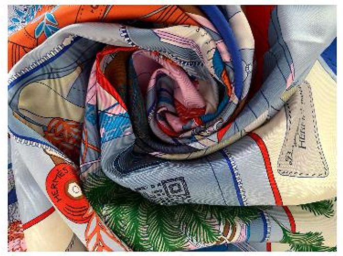 Hermès Carré in seta Bagages à Main 90 cm Multicolore - vista 13