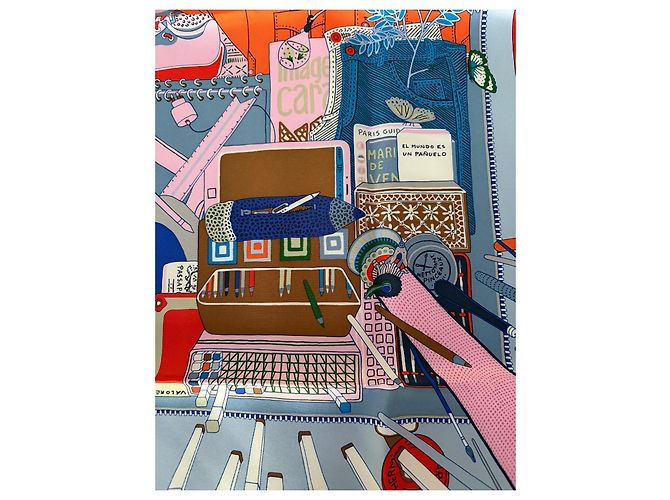 Hermès Carré in seta Bagages à Main 90 cm Multicolore - vista 2