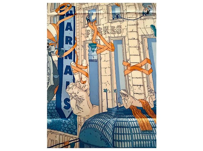 Hermès Foulard Le Grand Prix au Faubourg 90cm Ugo Gattoni Multicolore - vista 4