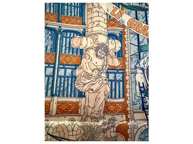 Hermès Foulard Le Grand Prix au Faubourg 90cm Ugo Gattoni Multicolore - vista 5